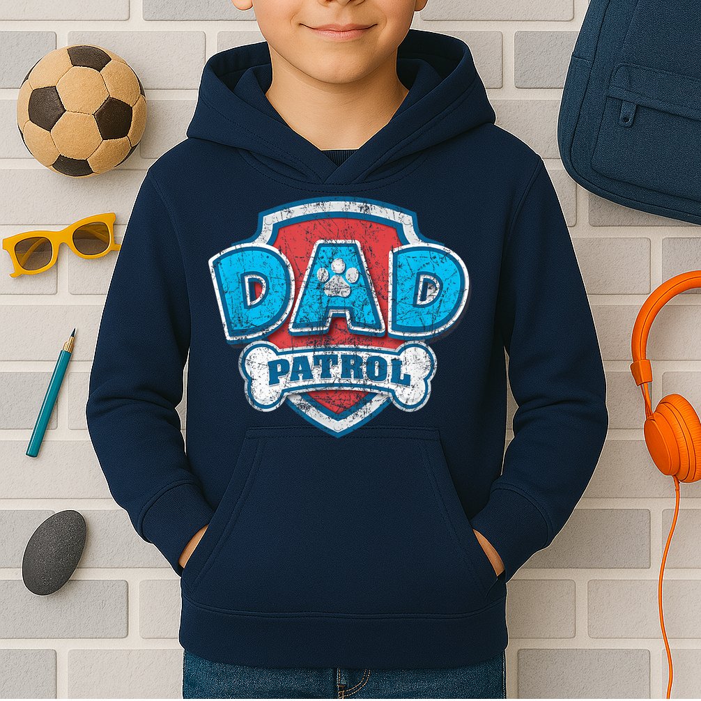 Fathers Day Dad Patrol Kids Hoodie