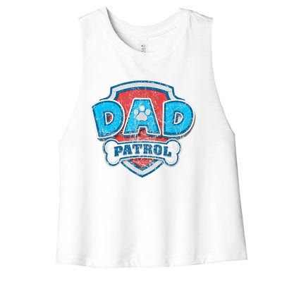 P.A.W. P.A.T.R.O.L Fathers Day Dad Patrol Women's Racerback Cropped Tank