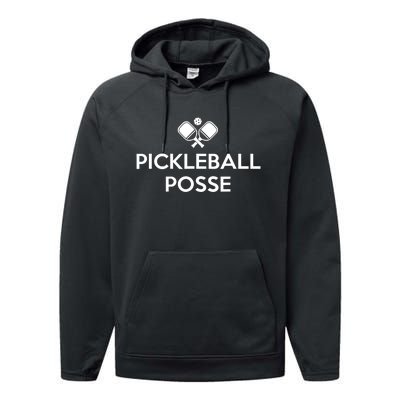 Pickleball Posse Funny Pickleball Performance Fleece Hoodie