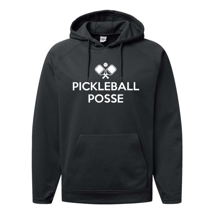 Pickleball Posse Funny Pickleball Performance Fleece Hoodie