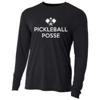 Pickleball Posse Funny Pickleball Cooling Performance Long Sleeve Crew