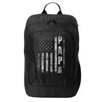 Proud Papa Funny Fathers Day 2024 Gifts Dad America USA flag City Backpack