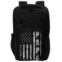 Proud Papa Funny Fathers Day 2024 Gifts Dad America USA flag Impact Tech Backpack