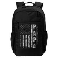 Proud Papa Funny Fathers Day 2024 Gifts Dad America USA flag Daily Commute Backpack