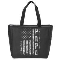 Proud Papa Funny Fathers Day 2024 Gifts Dad America USA flag Zip Tote Bag