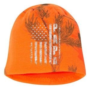 Proud Papa Funny Fathers Day 2024 Gifts Dad America USA flag Kati - Camo Knit Beanie