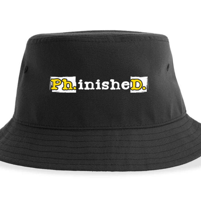 Ph.Inished. Phd Graduate Ph.D. Graduation Doctorate Degree Sustainable Bucket Hat