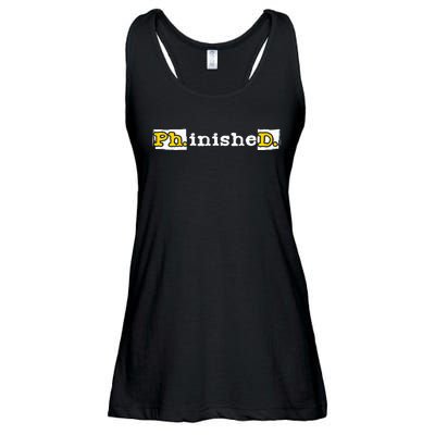 Ph.Inished. Phd Graduate Ph.D. Graduation Doctorate Degree Ladies Essential Flowy Tank