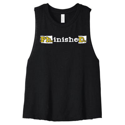 Ph.Inished. Phd Graduate Ph.D. Graduation Doctorate Degree Women's Racerback Cropped Tank