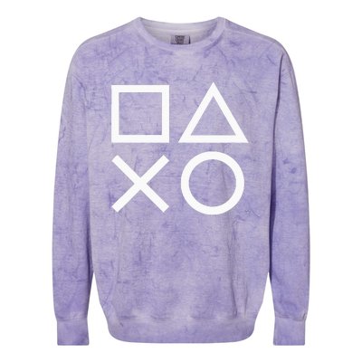 Playstation Ps5 Gamer Controller Icons In Classic White Colorblast Crewneck Sweatshirt