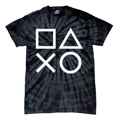 Playstation Ps5 Gamer Controller Icons In Classic White Tie-Dye T-Shirt