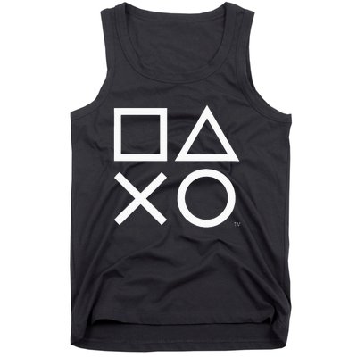 Playstation Ps5 Gamer Controller Icons In Classic White Tank Top