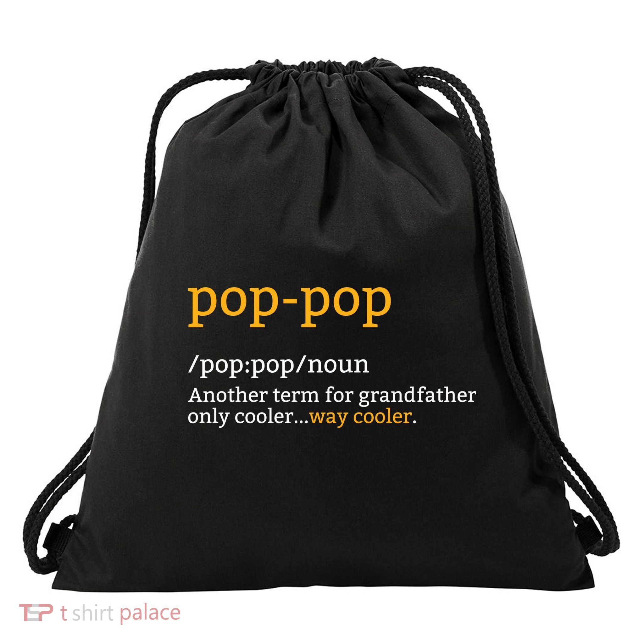 Pop Pop Grandpa Fathers Day Drawstring Bag