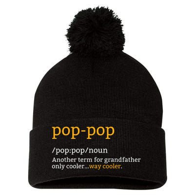 Pop Pop Grandpa Fathers Day Pom Pom 12in Knit Beanie