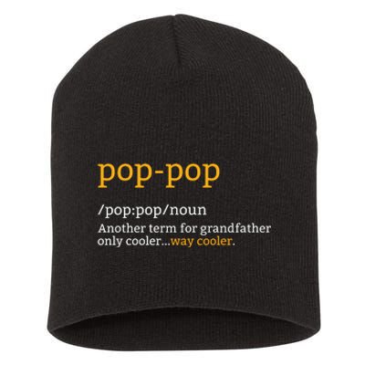 Pop Pop Grandpa Fathers Day Short Acrylic Beanie