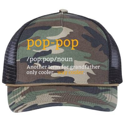 Pop Pop Grandpa Fathers Day Retro Rope Trucker Hat Cap