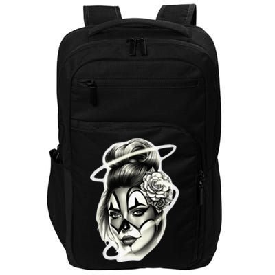 Payasa Pretty Girl X Chicano Clown Girl X Rose Blackwork Impact Tech Backpack