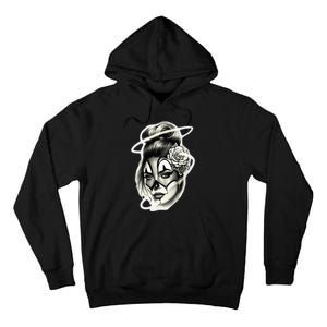 Payasa Pretty Girl X Chicano Clown Girl X Rose Blackwork Tall Hoodie