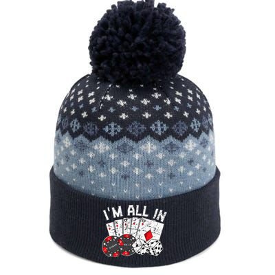 Poker Player Gamble Casino Card Bet Texas Hold Em I'm All In Premium The Baniff Cuffed Pom Beanie