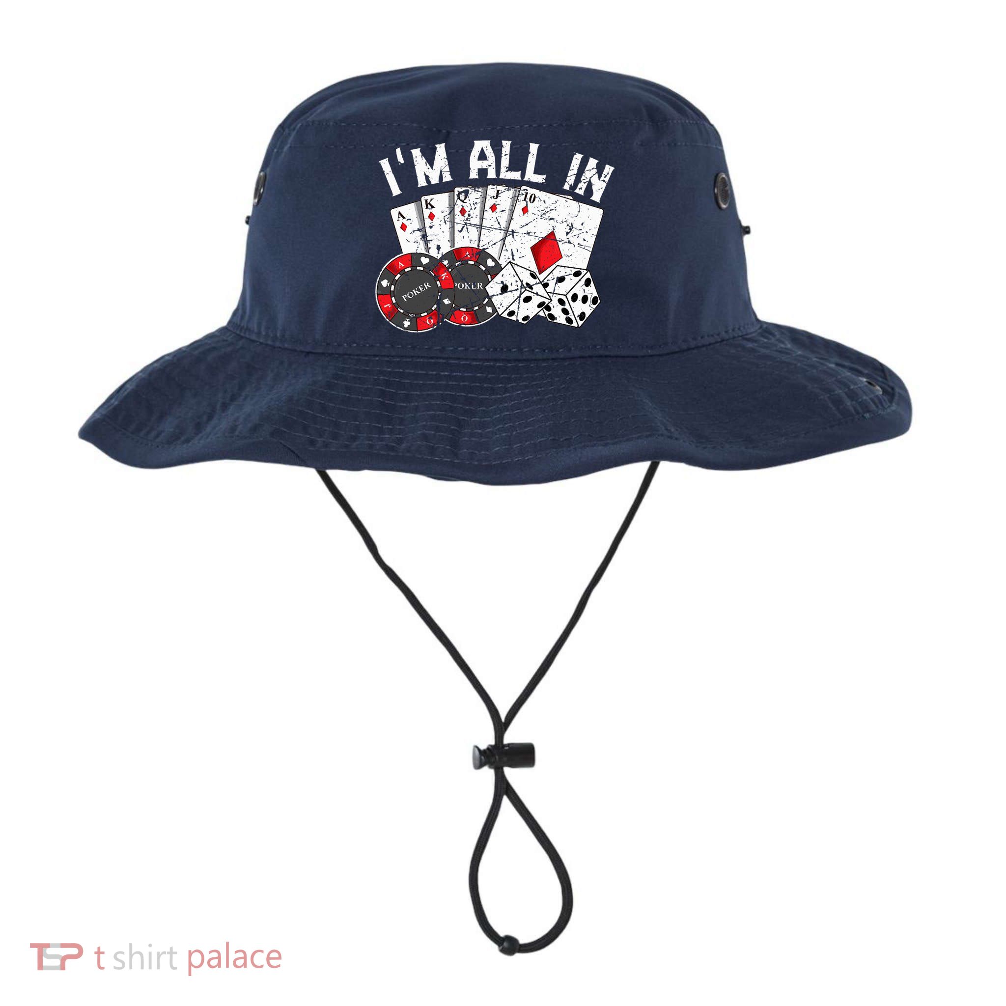 Poker Player Gamble Casino Card Bet Texas Hold Em I'm All In Premium Bucket Hat