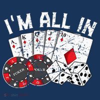Poker Player Gamble Casino Card Bet Texas Hold Em I'm All In Premium Flatbill Hat