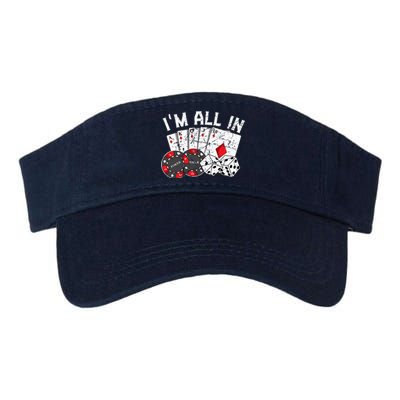 Poker Player Gamble Casino Card Bet Texas Hold Em I'm All In Premium Valucap Bio-Washed Visor