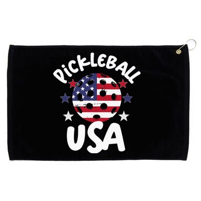 Patriotic Pickleball Graphic Red, White, Blue, Beginner-Pro Grommeted Golf Towel