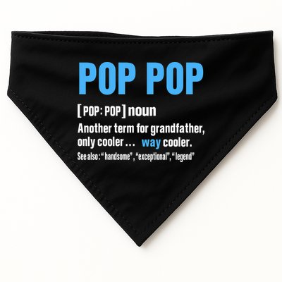 Pop Pop Grandpa Fathers Day PopPop USA-Made Doggie Bandana