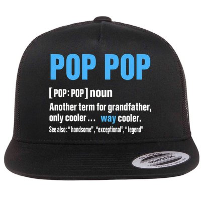 Pop Pop Grandpa Fathers Day PopPop Flatbill Hat