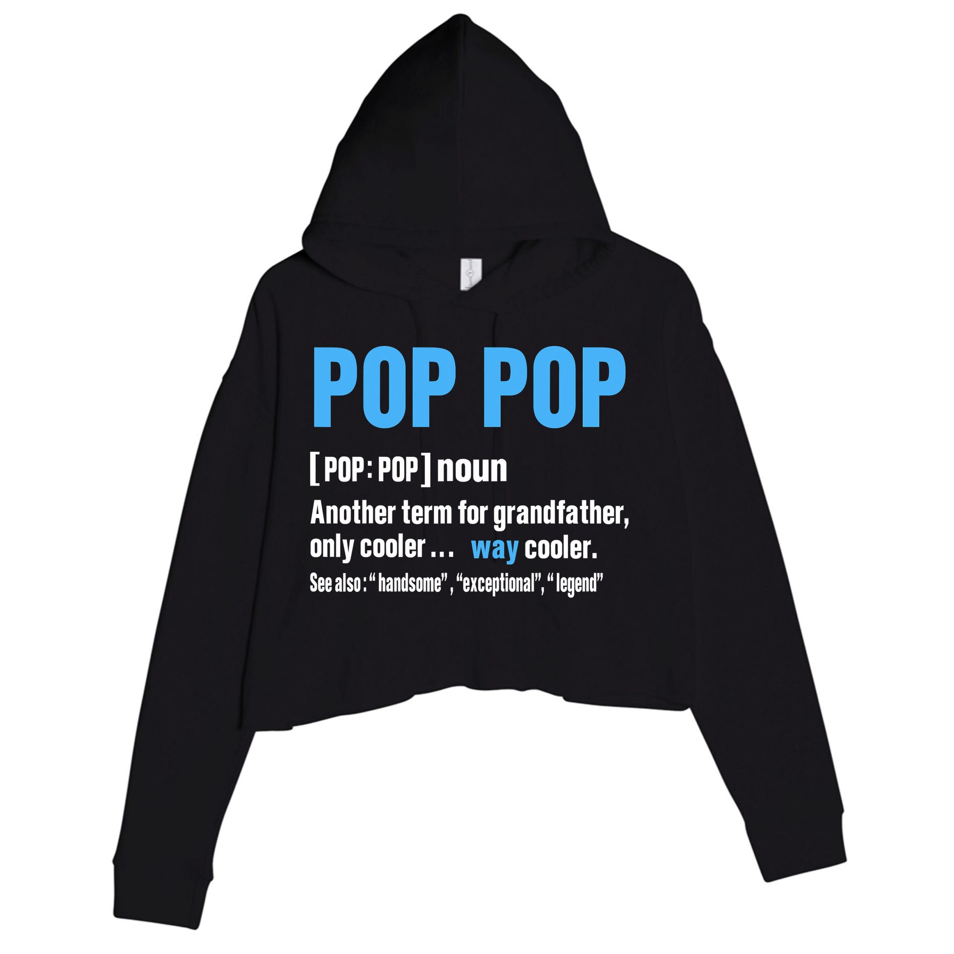 Pop Pop Grandpa Fathers Day PopPop Crop Fleece Hoodie