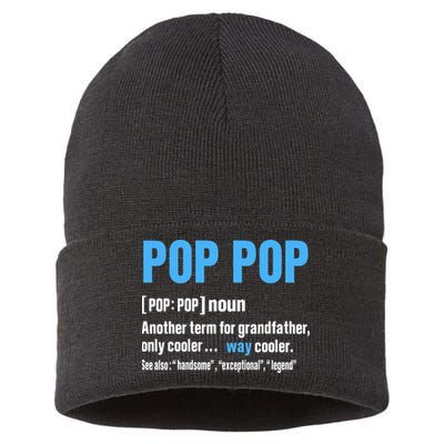 Pop Pop Grandpa Fathers Day PopPop Sustainable Knit Beanie