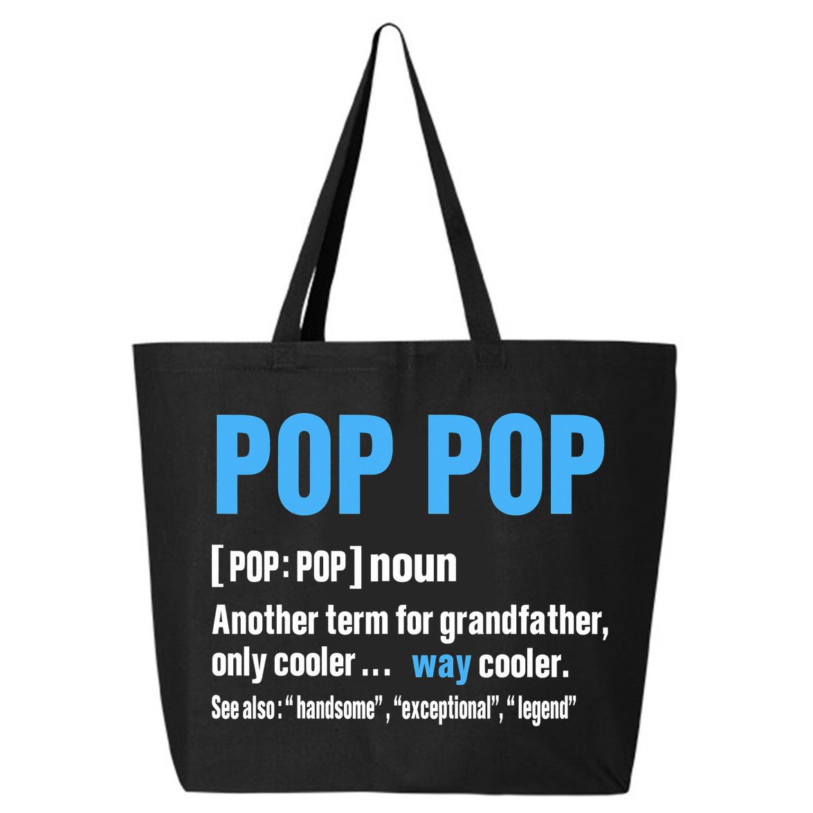 Pop Pop Grandpa Fathers Day PopPop 25L Jumbo Tote
