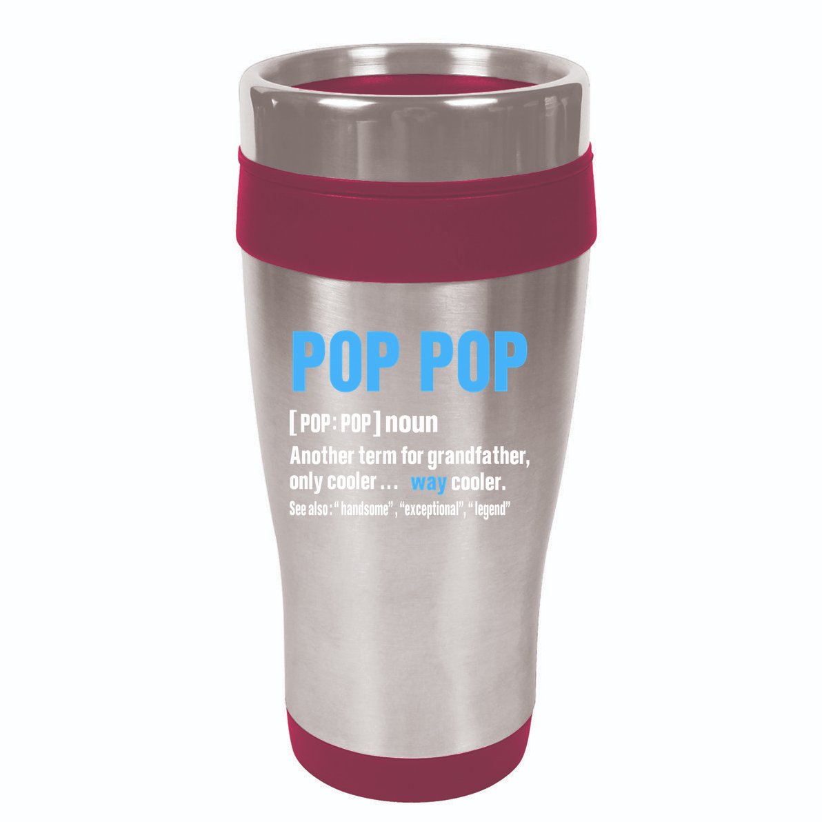 Pop Pop Grandpa Fathers Day PopPop 16oz Travel Tumbler
