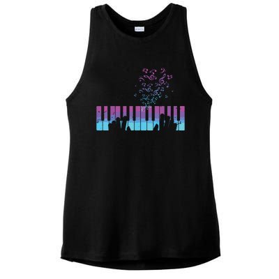 Piano Player Gift Hands Piano Keyboard Musician Ladies PosiCharge Tri-Blend Wicking Tank