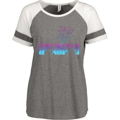 Piano Player Gift Hands Piano Keyboard Musician Enza Ladies Jersey Colorblock Tee