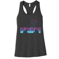 Piano Player Gift Hands Piano Keyboard Musician Women's Racerback Tank