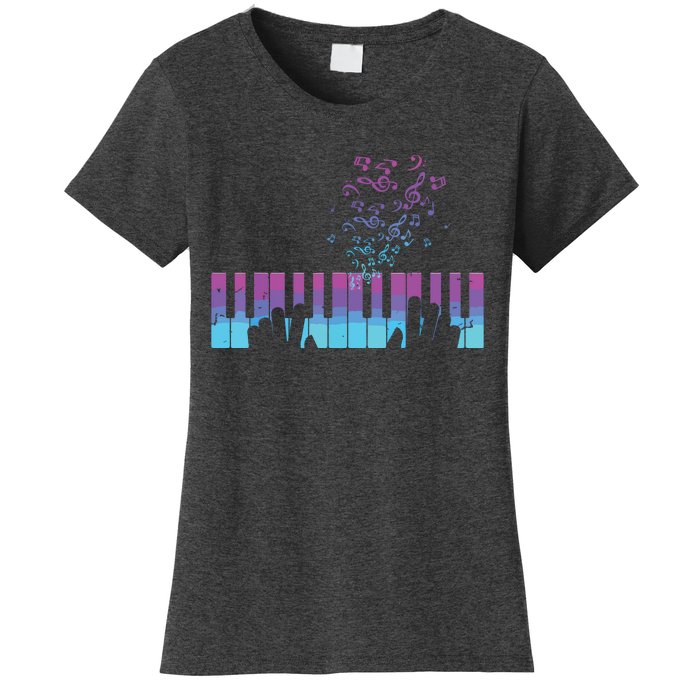 Piano Player Gift Hands Piano Keyboard Musician Women's T-Shirt