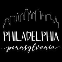 Philadelphia Pennsylvania Gift Skyline Calligraphy Gift Doggie Tank