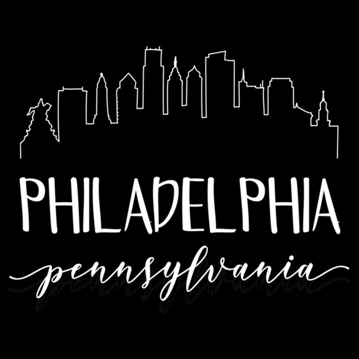 Philadelphia Pennsylvania Gift Skyline Calligraphy Gift Doggie Tank