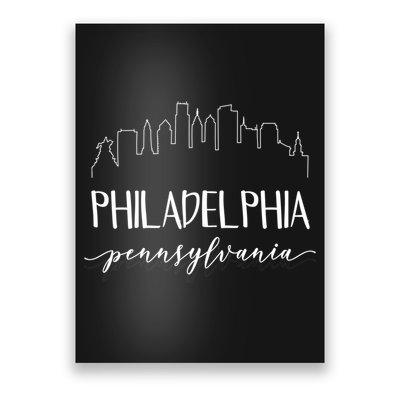 Philadelphia Pennsylvania Gift Skyline Calligraphy Gift Poster