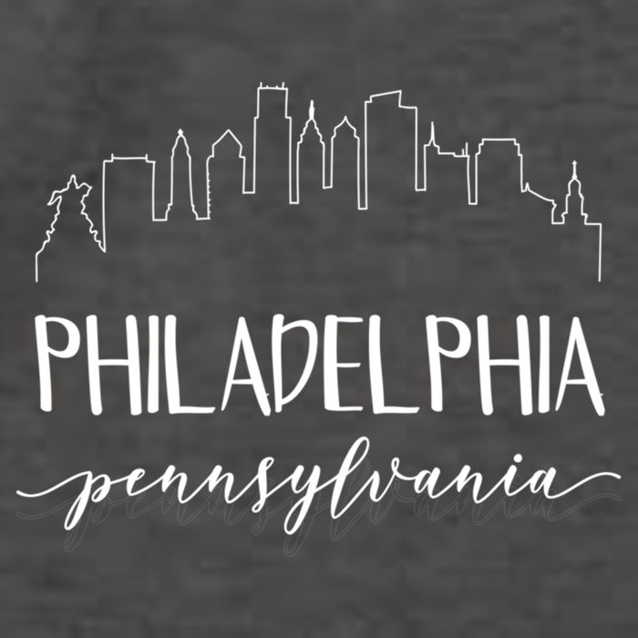 Philadelphia Pennsylvania Gift Skyline Calligraphy Gift Vector Backpack