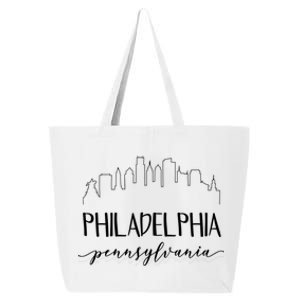 Philadelphia Pennsylvania Gift Skyline Calligraphy Gift 25L Jumbo Tote