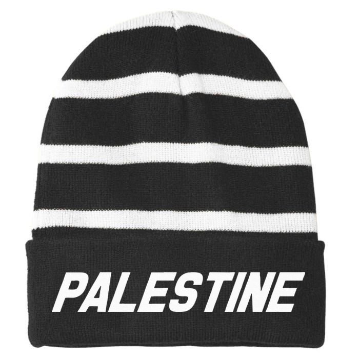 Palestine Palestina Gaza Free Palestinian Striped Beanie with Solid Band