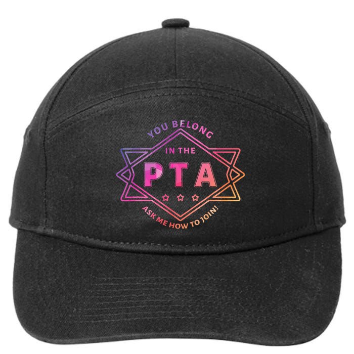 Pta Promotion Graphic School Parent Teacher Association 7-Panel Snapback Hat