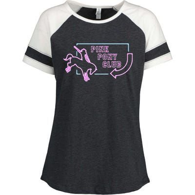 Pink Pony Girl Retro Horse Pink Pony Club Horse Lover Gift Enza Ladies Jersey Colorblock Tee