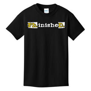 Ph.Inished. Phd Graduate Ph.D. Graduation Doctorate Degree Kids T-Shirt