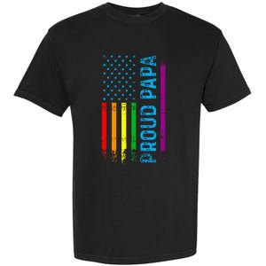 Proud Papa Grandpa Dad L.G.B.T L.G.B.T.Q G.A.Y Pride Rainbow Flag Garment-Dyed Heavyweight T-Shirt