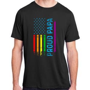 Proud Papa Grandpa Dad L.G.B.T L.G.B.T.Q G.A.Y Pride Rainbow Flag Adult ChromaSoft Performance T-Shirt