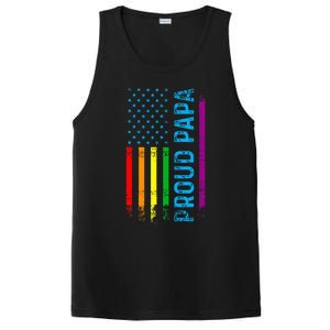 Proud Papa Grandpa Dad L.G.B.T L.G.B.T.Q G.A.Y Pride Rainbow Flag PosiCharge Competitor Tank