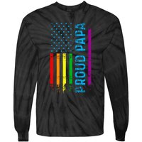 Proud Papa Grandpa Dad L.G.B.T L.G.B.T.Q G.A.Y Pride Rainbow Flag Tie-Dye Long Sleeve Shirt